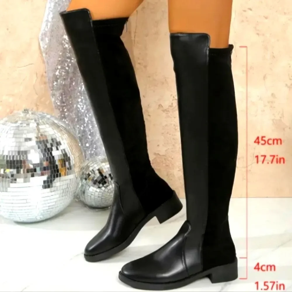 Ladies Elegant Black Over-the-Knee Boots Sz 9